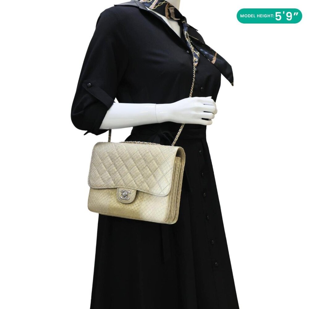 Chanel Timeless Classic Flap Quilted Python Leath… - image 2